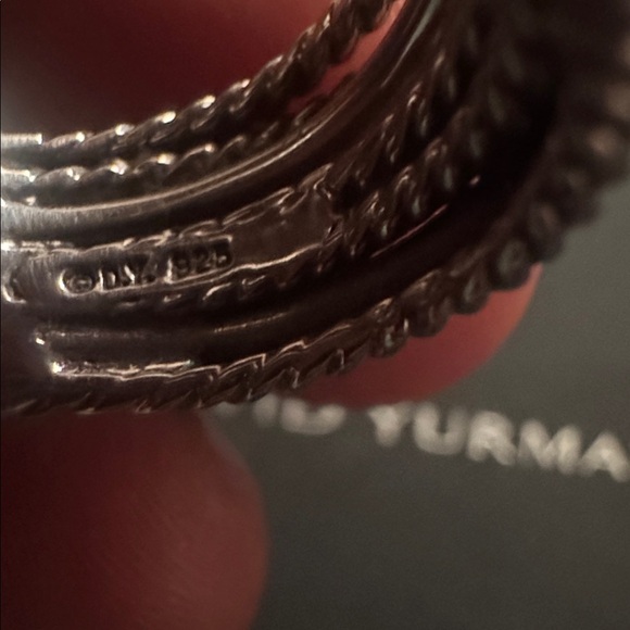 David Yurman Crossover Diamonds Twisted Silver Ring - Picture 3 of 5